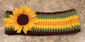 Sunflower Themed Headband / Ear Warmer (Yellow, Gold, Green, Brown)
