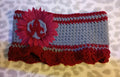 Alabama Sunflower Crochet Headband, Maroon & Gray Ear Warmer