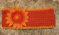 Sunflower Themed Headband / Ear Warmer (Light and Dark Orange)